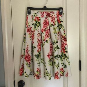 girls knee length floral skirt